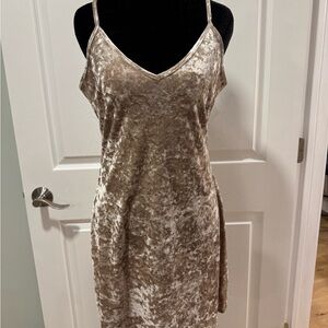 Love, Fire Velvet Dress in Tan women’s small